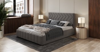 Кровать с подъемным механизмом Милана 1400 (серо-коричневый) (НиК) в Ивделе - ivdel.mebel-e96.ru