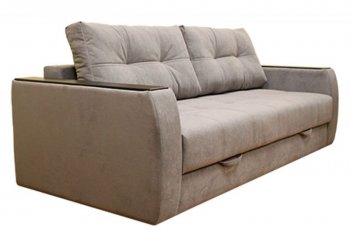 Диван Милан 3, НПБ, ткань Монако 06 (серый) (Хит Диван) в Ивделе - ivdel.mebel-e96.ru