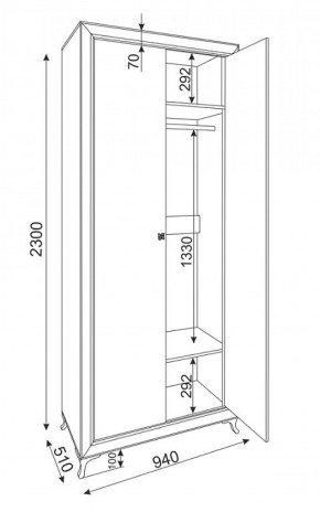 Шкаф 2-х дверный Саванна М25 (Риннер) в Ивделе - ivdel.mebel-e96.ru