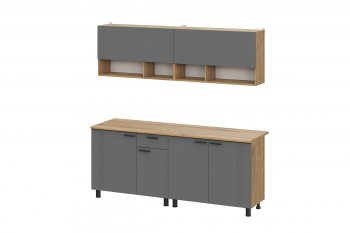 Кухонный гарнитур Монако 2000 мм графит (СВ) в Ивделе - ivdel.mebel-e96.ru