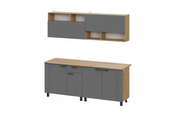 Кухонный гарнитур Монако 2000 мм графит (СВ) в Ивделе - ivdel.mebel-e96.ru