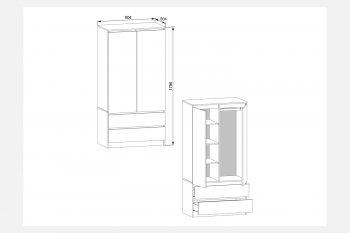 Шкаф 900 мм с антресолью Мори графит (ДСВ) в Ивделе - ivdel.mebel-e96.ru