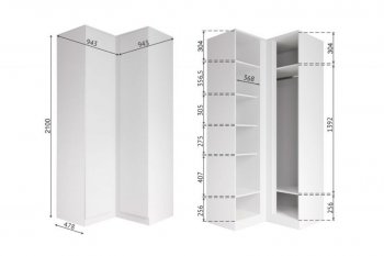 Угловой шкаф Мори белый (ДСВ) в Ивделе - ivdel.mebel-e96.ru