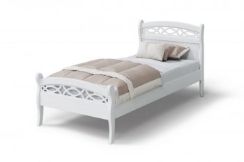 Кровать Натали массив береза + МДФ, белый (МЛК) в Ивделе - ivdel.mebel-e96.ru
