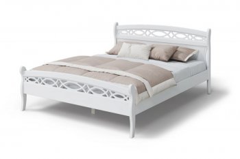 Кровать Натали массив береза + МДФ, белый (МЛК) в Ивделе - ivdel.mebel-e96.ru