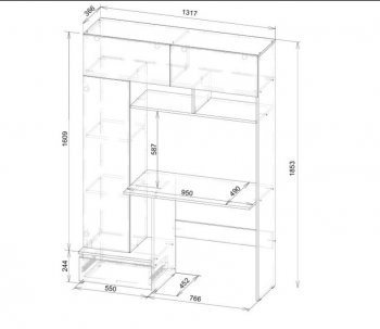 Стол компьютерный Некст-1 + Шкаф (СВ) в Ивделе - ivdel.mebel-e96.ru