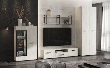 Стенка Нэнси new крафт белый (Миф) в Ивделе - ivdel.mebel-e96.ru