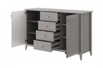 Комод 4 ящика 2 двери Никеа антрацит (БМ) в Ивделе - ivdel.mebel-e96.ru
