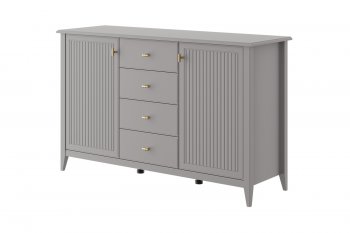 Комод 4 ящика 2 двери Никеа антрацит (БМ) в Ивделе - ivdel.mebel-e96.ru