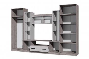 Стенка Николь-2 крафт серый/кашемир (Зарон) в Ивделе - ivdel.mebel-e96.ru