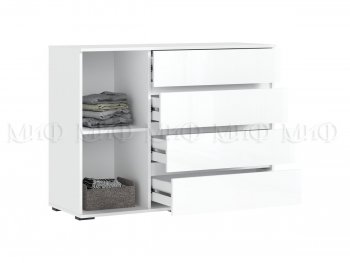 Комод 1 дверь 4 ящика (1200) Норд,  белый (Миф) в Ивделе - ivdel.mebel-e96.ru
