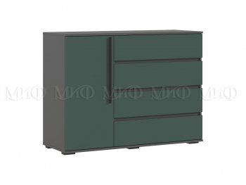 Комод 1 дверь 4 ящика (1200) Норд, графит/изумруд (Миф) в Ивделе - ivdel.mebel-e96.ru