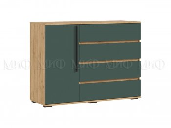 Комод 1 дверь 4 ящика (1200) Норд, крафт/изумруд (Миф) в Ивделе - ivdel.mebel-e96.ru
