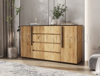 Комод 2 двери 4 ящика (1600) Норд, крафт (Миф) в Ивделе - ivdel.mebel-e96.ru