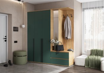 Прихожая Норд+Шкаф 1200, крафт/изумруд (Миф) в Ивделе - ivdel.mebel-e96.ru