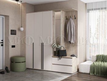 Прихожая Норд модульная крафт серый/кашемир (Миф) в Ивделе - ivdel.mebel-e96.ru