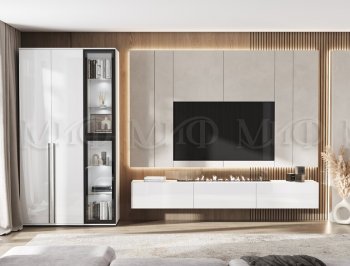Стенка Норд белый глянец (Миф) в Ивделе - ivdel.mebel-e96.ru