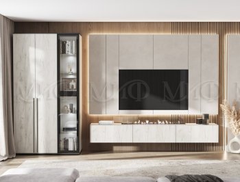 Стенка Норд крафт белый (Миф) в Ивделе - ivdel.mebel-e96.ru