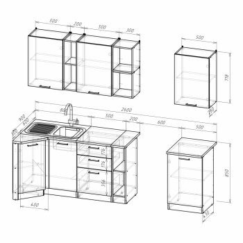 Кухонный гарнитур Ольга прайм 4 900х2000 мм (Герда) в Ивделе - ivdel.mebel-e96.ru
