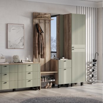 Прихожая Олива эвкалипт софт, модульная (БТС) в Ивделе - ivdel.mebel-e96.ru