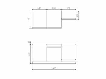 Кухонный гарнитур 1800 мм Ольвия-8 (Росток) в Ивделе - ivdel.mebel-e96.ru