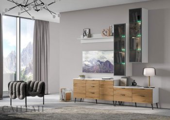 Тумба 2дв.3ящ. Ома ТБ-3609 Белый/Дуб Тортуга (СанТан) в Ивделе - ivdel.mebel-e96.ru