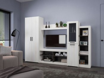 Стенка OSKAR4 сосна белая (Генезис) в Ивделе - ivdel.mebel-e96.ru