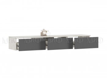 Стенка Оскар комп.2 крафт белый/графит (Миф) в Ивделе - ivdel.mebel-e96.ru