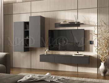 Стенка Оскар комп.2 графит (Миф) в Ивделе - ivdel.mebel-e96.ru