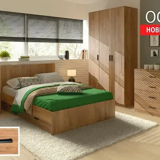 Кровать с ящиками Осло дуб (Риннер) в Ивделе - ivdel.mebel-e96.ru | фото
