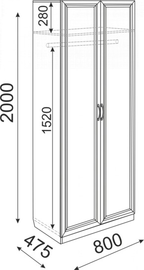 Шкаф Остин 800 мм №2 (Риннер) в Ивделе - ivdel.mebel-e96.ru