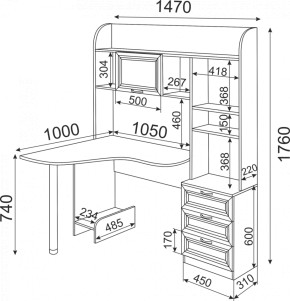 Стол компьютерный ЛЕВЫЙ Остин Модуль 20 (Риннер) в Ивделе - ivdel.mebel-e96.ru