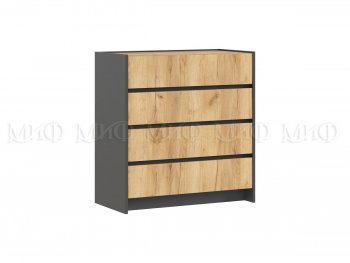 Комод 4ящ. Остин крафт/графит (Миф) в Ивделе - ivdel.mebel-e96.ru