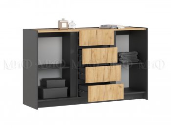 Комод 2дв.4ящ. Остин крафт/графит (Миф) в Ивделе - ivdel.mebel-e96.ru