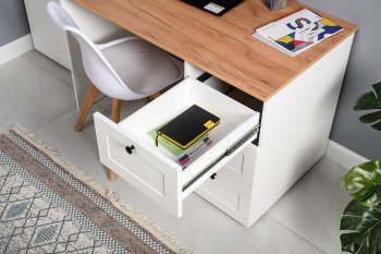 Стол письменный 12.159 Остин белый (Моби) в Ивделе - ivdel.mebel-e96.ru
