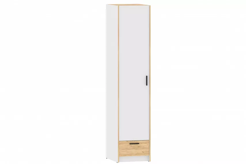 Шкаф 500 мм для одежды Оттавия НМ 011.20 белый (Silva) в Ивделе - ivdel.mebel-e96.ru | фото