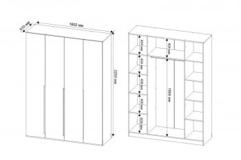 Шкаф 1600 мм Пальма, Сатин (ДСВ) в Ивделе - ivdel.mebel-e96.ru