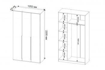 Шкаф 1200 мм Пальма, Сатин (ДСВ) в Ивделе - ivdel.mebel-e96.ru