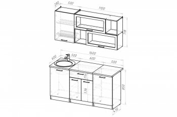 Кухонный гарнитур Паола стандарт 1600 мм (Герда) в Ивделе - ivdel.mebel-e96.ru