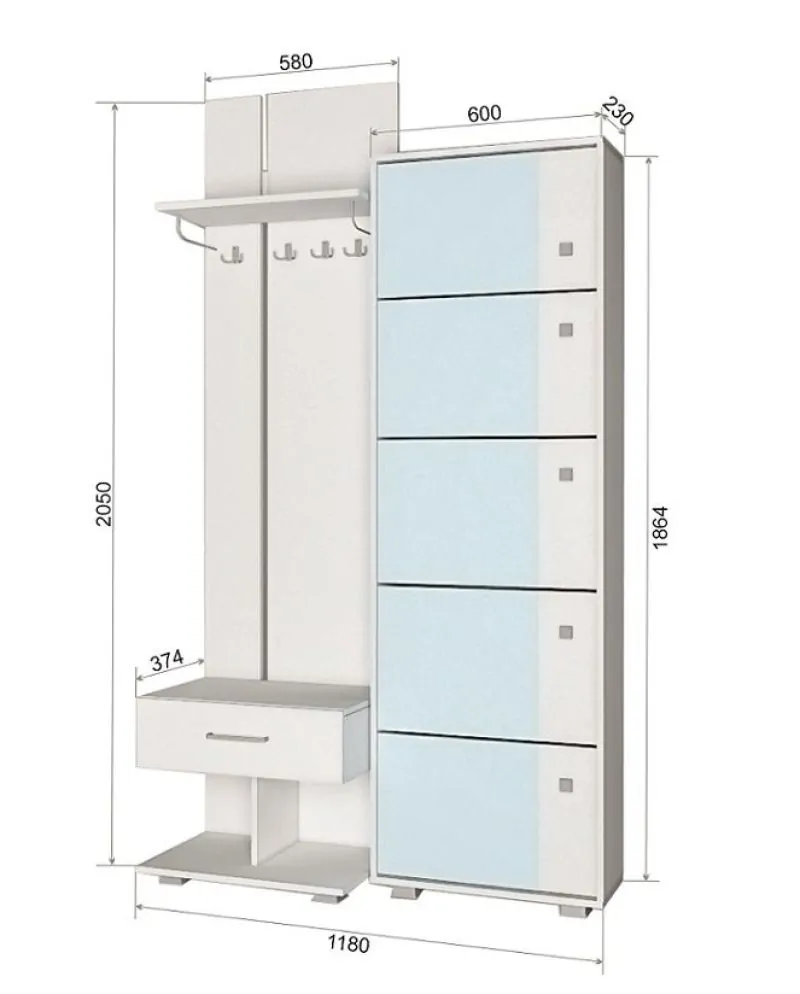 Прихожая Пайн 6 в Ивделе - ivdel.mebel-e96.ru