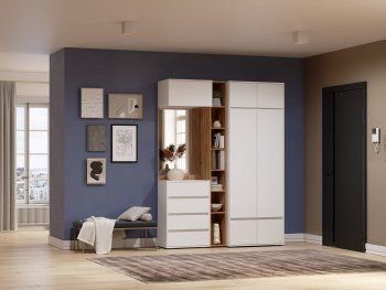 Прихожая Прага модульная, белый (Handis) в Ивделе - ivdel.mebel-e96.ru
