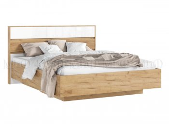 Кровать парящая Роджина с подсветкой, крафт/белый (Миф) в Ивделе - ivdel.mebel-e96.ru