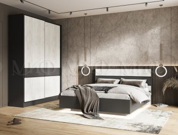 Кровать парящая Роджина графит/крафт белый (Миф) в Ивделе - ivdel.mebel-e96.ru
