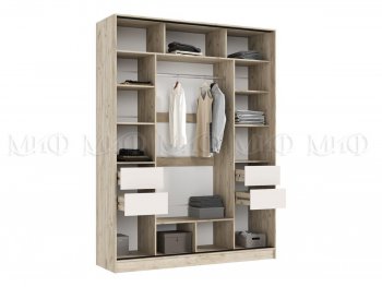 Шкаф-купе 1800 мм Роджина крафт серый/кашемир (Миф) в Ивделе - ivdel.mebel-e96.ru
