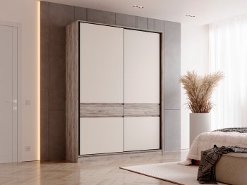 Спальный гарнитур Роджина крафт серый/кашемир, модульный (Миф) в Ивделе - ivdel.mebel-e96.ru