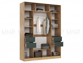 Шкаф-купе 1800 мм Роджина крафт/изумрудный (Миф) в Ивделе - ivdel.mebel-e96.ru
