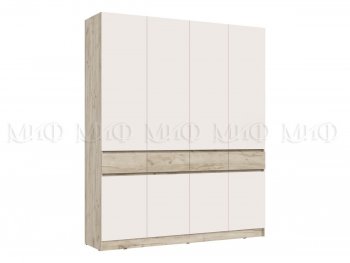 Шкаф 2000 мм 4-х ств. Роджина крафт серый/кашемир (Миф) в Ивделе - ivdel.mebel-e96.ru