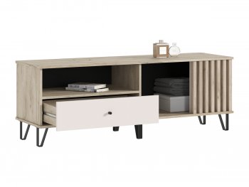 Тумба ТВ (1500) Роджина крафт серый/кашемир (Миф) в Ивделе - ivdel.mebel-e96.ru