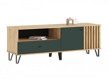 Тумба ТВ (1500) Роджина крафт/изумрудный (Миф) в Ивделе - ivdel.mebel-e96.ru