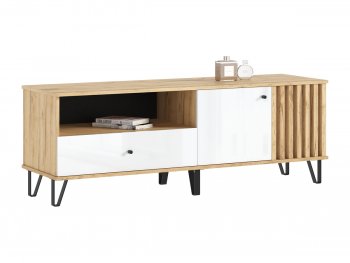 Тумба ТВ (1500) Роджина крафт/белый (Миф) в Ивделе - ivdel.mebel-e96.ru